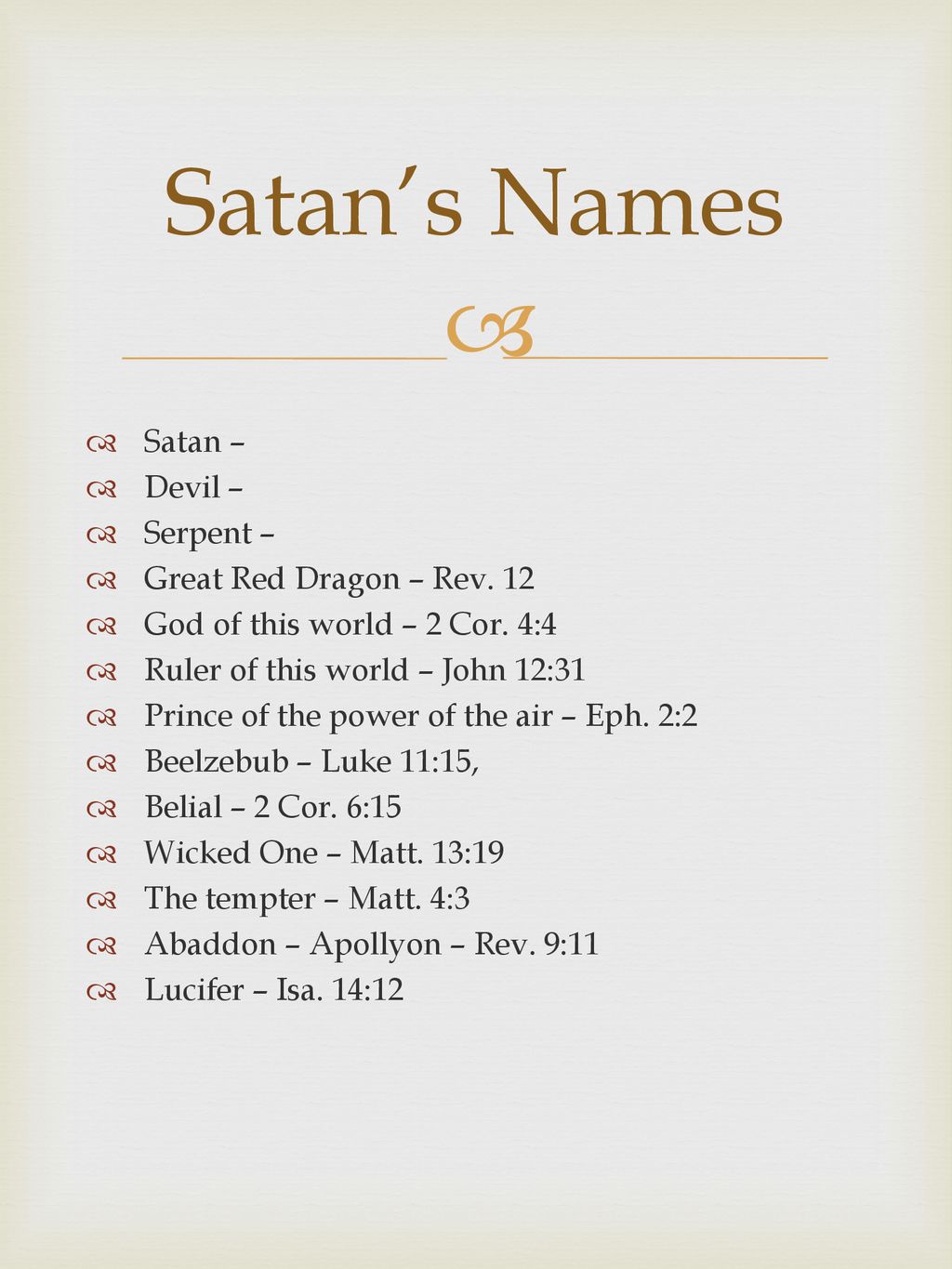 satan names